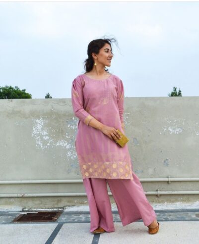 2 piece unstitched printed lawn shirt with embroidered sleeves border and neckline patti with dyed pants