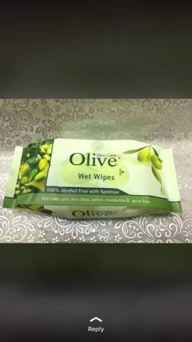 Olive wet wipes soap