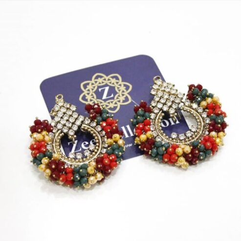 Multi beads Gajra Earrings