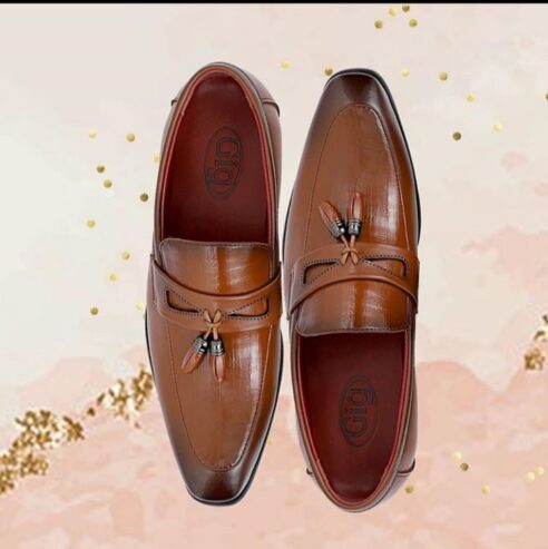 Men formal wear slip-ons in a posh brown polished look