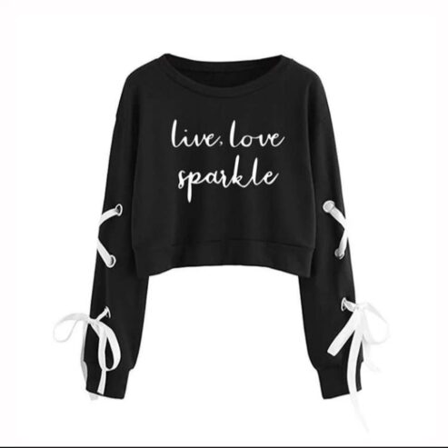 Love Love Sparkle Crop Sweatshirt