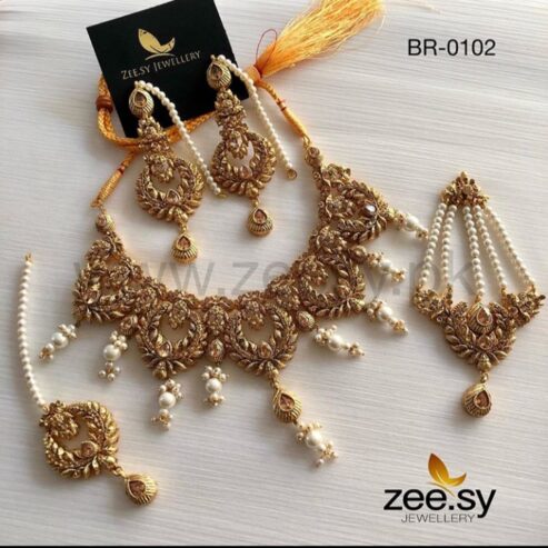Gold Plated Copper Rhodium Turkish Design Bridal Set