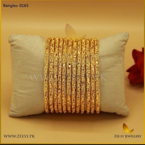 Gold Plated 12 pieces Bangles set