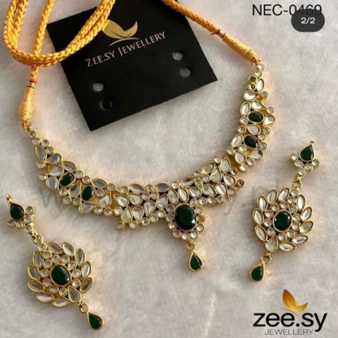 Gold plated Gem stone zircon necklace set