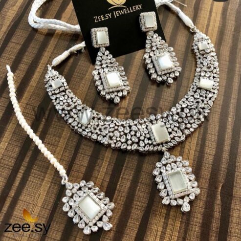 Silver plated High quality zircons stone set