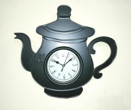 KETTLE WALL CLOCK FOR KITCHEN OR DINING ROOM