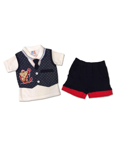 Waistcoat Style Suit With Shorts For Babies