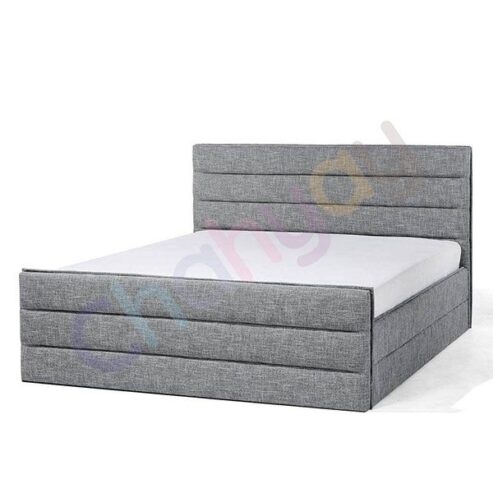 Fabric King Size Bed Light Grey