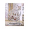 AS Shopping Zone Patio Rattan Swing With Stand & Cushion Large Sized White