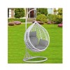 AS Shopping Zone Patio Rattan Swing With Stand & Cushion Egg White