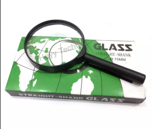 Magnifying Glass Large Size Diameter (75mm) Handheld Magnifier Glass Zoom Magnification 5x Lens For Reading And Other Uses / Color-Black