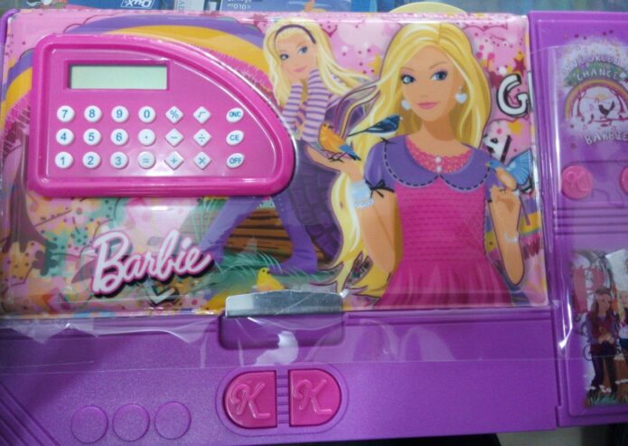 Large Button Barbie fancy pencil box with calculator TR10522018