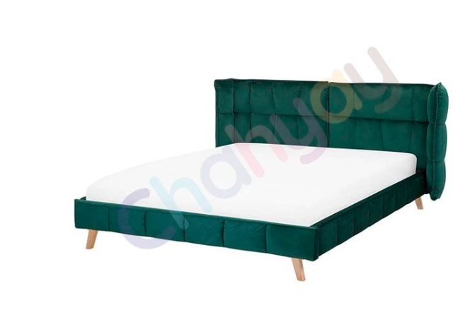 Velvet King Size Bed Emerald Green