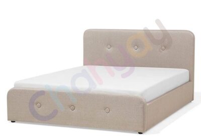 Skip to the end of the images gallery Skip to the beginning of the images gallery Fabric Double Size Bed with Storage Beige