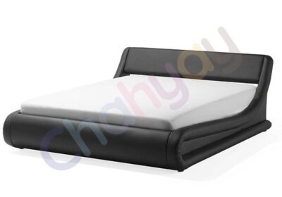 Leatherite Super King Bed with Storage Black 1