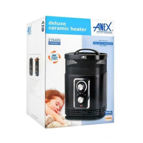 Anex Deluxe Ceramic Fan Heater Black (AG-5009)