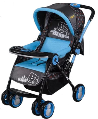 Baby Stroller 4 Wheel – Black & Blue